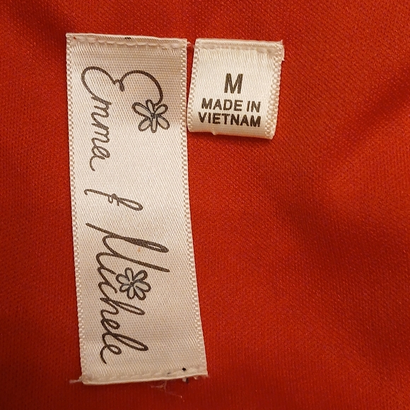 Emma & Michele Dress Women's Size Large  Red Eyelet Crochet VNeck Sleeveless - Picture 7 of 9